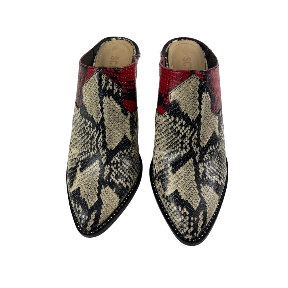 Schutz Destiny Snakeskin Print Leather Heeled Mule Size 6 - Picture 5 of 8